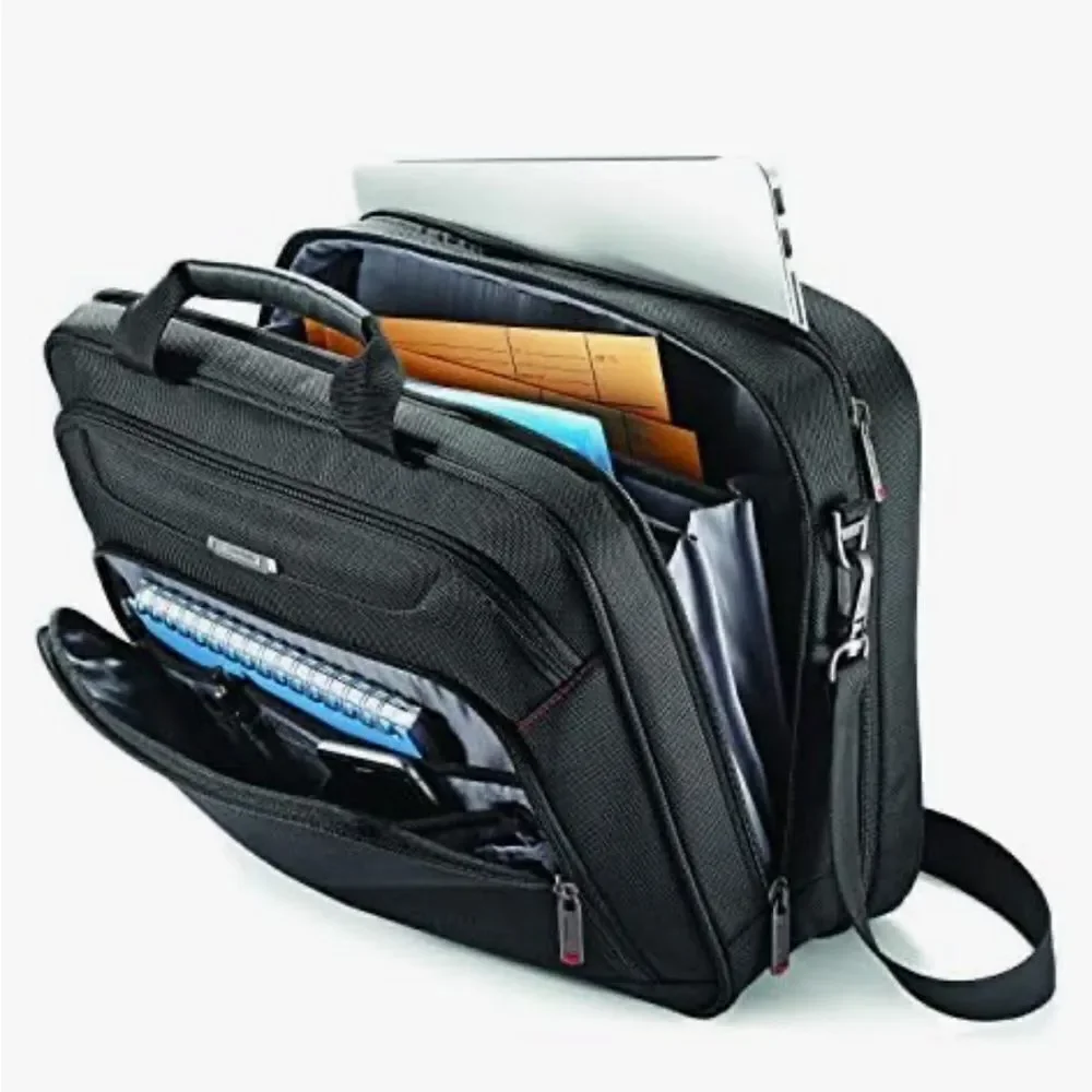 Samsonite luggage 3 Toploader Briefcase,, Polyester, Black, black